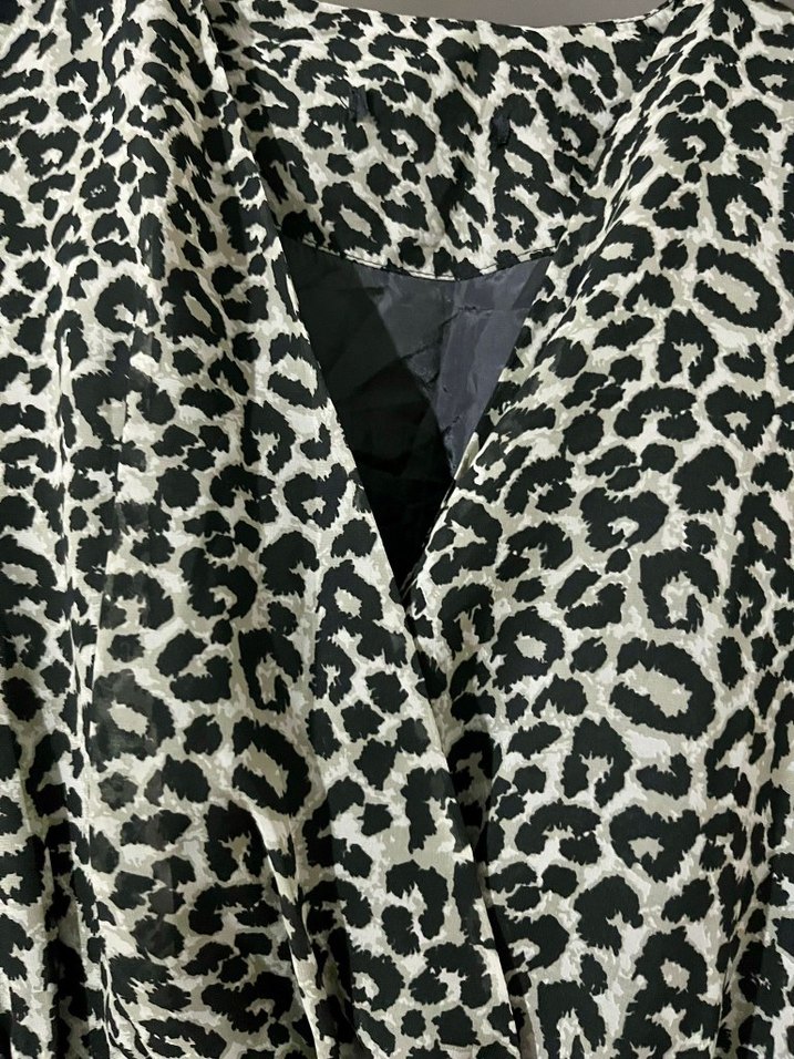 Uzun leopar Desenli Kadın Elbise - Görsel 3