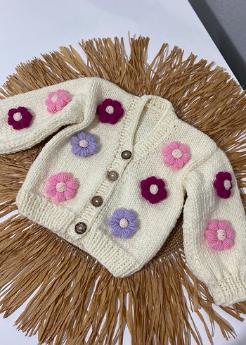 Çiçek Nakışlı Bohem Kız Hırka - Görsel 2