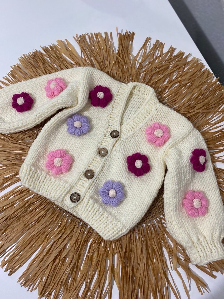 Çiçek Nakışlı Bohem Kız Hırka - Görsel 2