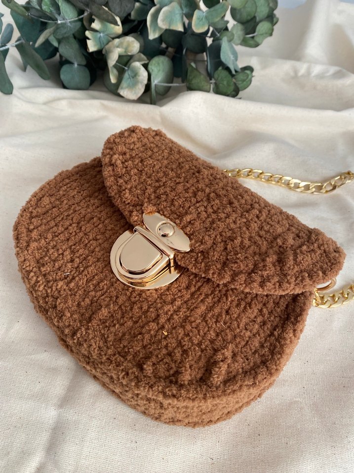 Örgü Kahverengi Kadın Çanta - Görsel 2