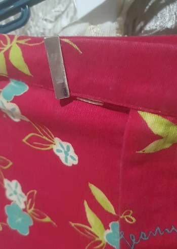 MOSCHINO JEAN Çiçek Desenli Kırmızı Bohem Kadın Pantolon LIKRALI - Görsel 6