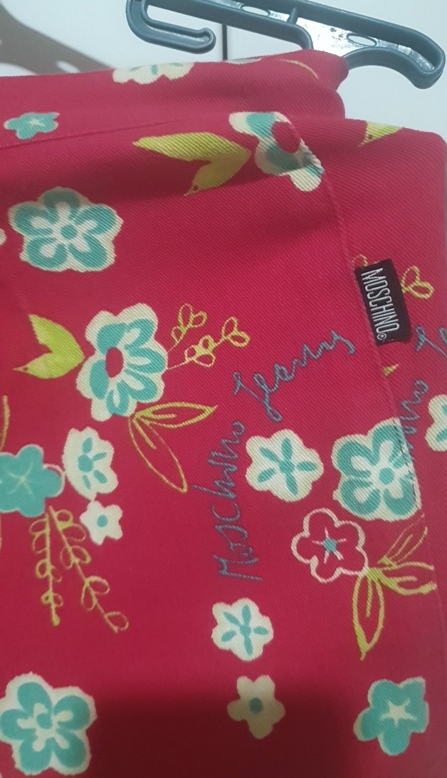 MOSCHINO JEAN Çiçek Desenli Kırmızı Bohem Kadın Pantolon LIKRALI - Görsel 2