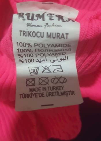 triko likrali kol ve etek ucu zizzag kesim çok şık canli pembe