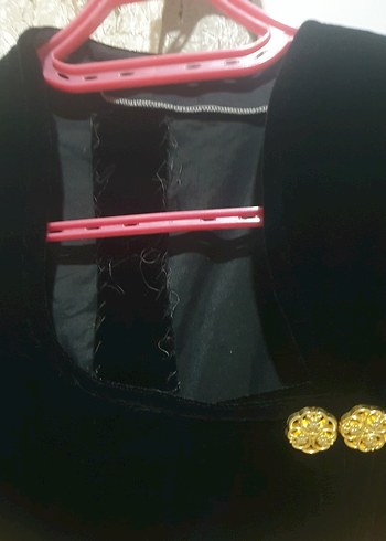 Siyah kadife gunluk ,özel tasarım elbise - Görsel 2