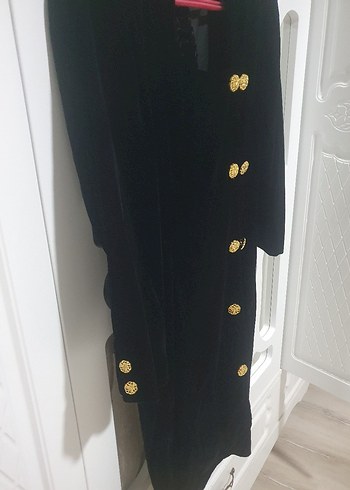 Siyah kadife gunluk ,özel tasarım elbise - Görsel 3