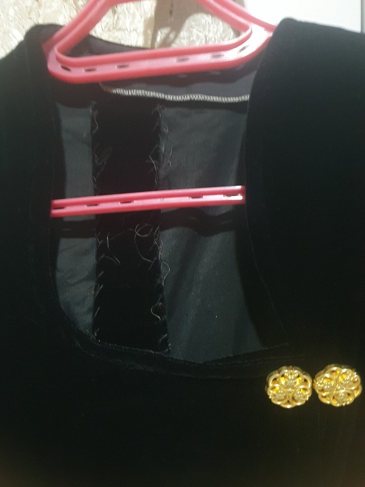 Siyah kadife gunluk ,özel tasarım elbise - Görsel 2