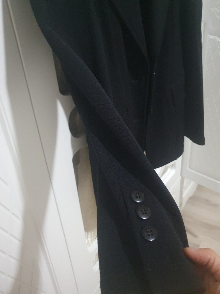 Siyah Kadın Midi Blazer Ceket - Görsel 2