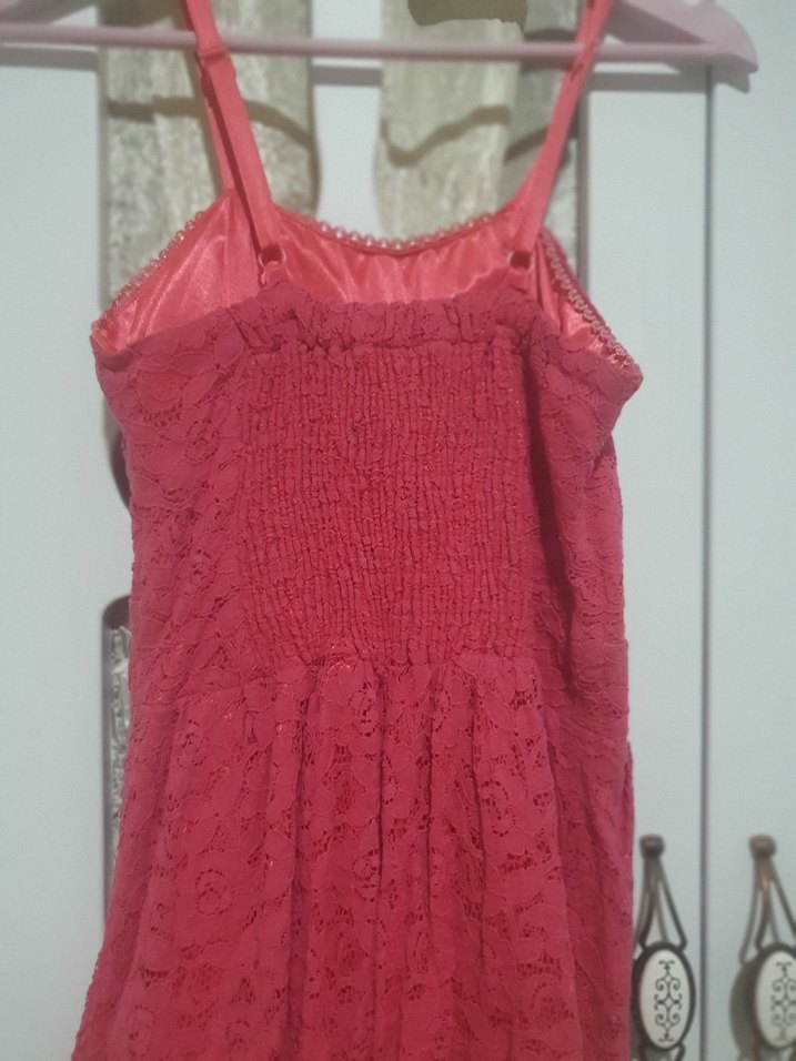 JUMENT DANTELLI NARCICEGI RENGI MINI ELBISE - Görsel 2