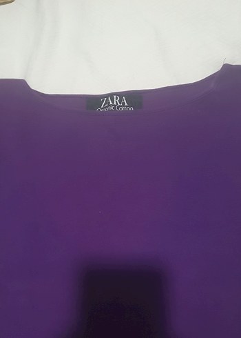 m Beden ZARA Mor KAPRI Kollu LIKRALI rahat Kadın Bluz