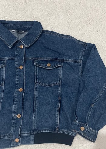 Kadın Lacivert Düğmeli Denim Ceket - Görsel 2