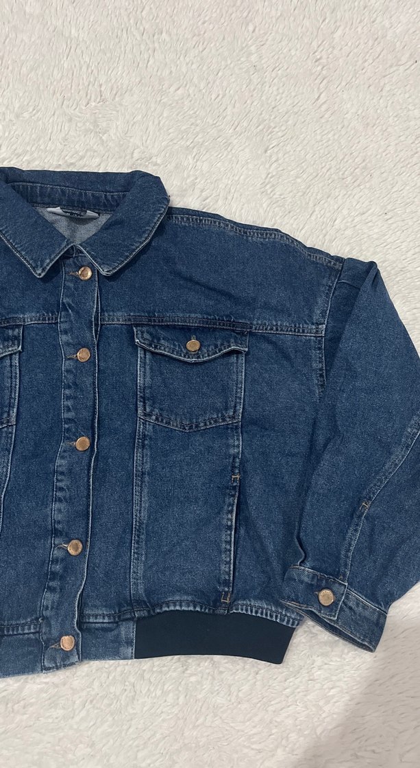Kadın Lacivert Düğmeli Denim Ceket - Görsel 2