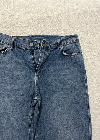 Gri Mavi Rahat Kesim Midi Kadın Kot Pantolon - Görsel 3