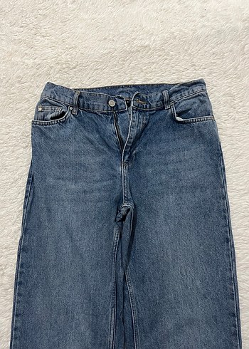 Gri Mavi Rahat Kesim Midi Kadın Kot Pantolon - Görsel 2