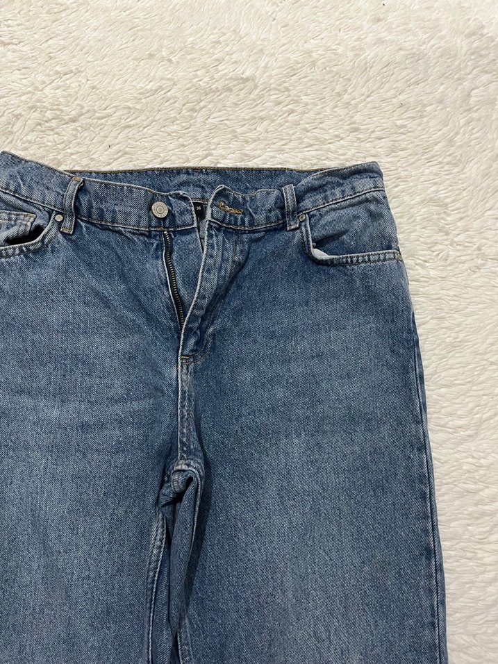 Gri Mavi Rahat Kesim Midi Kadın Kot Pantolon - Görsel 3