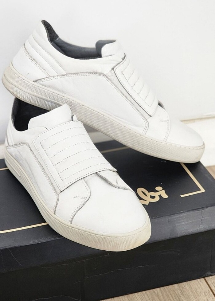 Beyaz erkek deri ayakkabı - Görsel 5