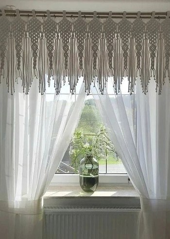 Bohem Nakışlı Beyaz Perde - Görsel 2