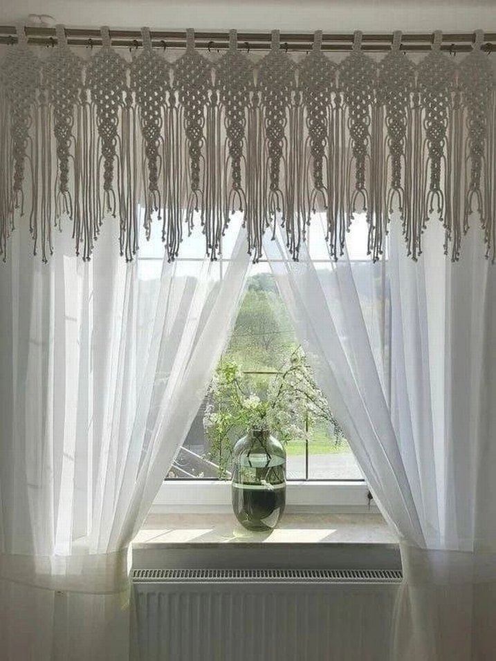 Bohem Nakışlı Beyaz Perde - Görsel 2