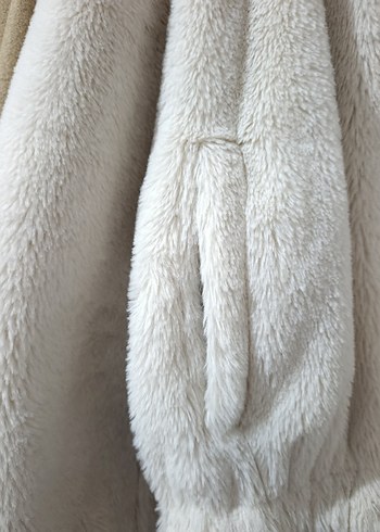 Kapüşonlu Peluş Kadın Ceket - Görsel 4