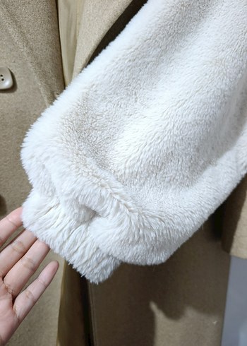 Kapüşonlu Peluş Kadın Ceket - Görsel 7