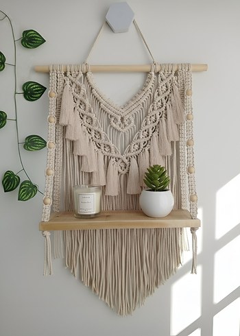 Makrome Duvar Rafı - Görsel 2