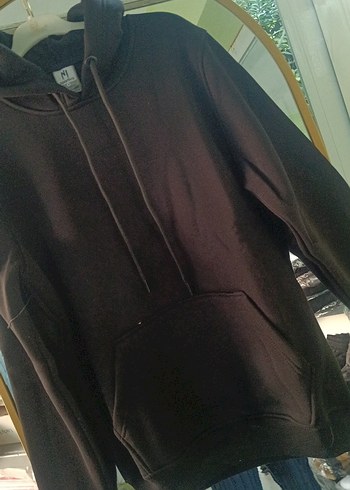 siyah Kapüşonlu Salaş Sweatshirt - Görsel 3