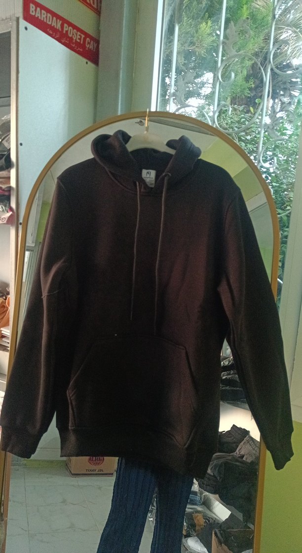 siyah Kapüşonlu Salaş Sweatshirt - Görsel 2