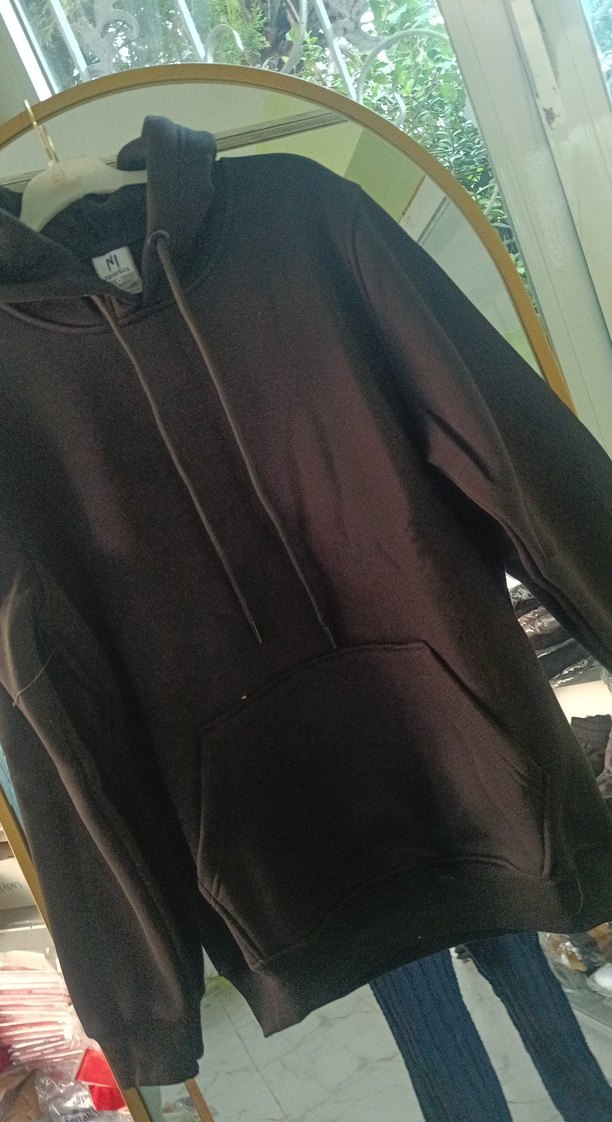 siyah Kapüşonlu Salaş Sweatshirt - Görsel 3