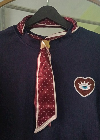 Bordo Düğmeli Kadın Sweatshirt - Görsel 4