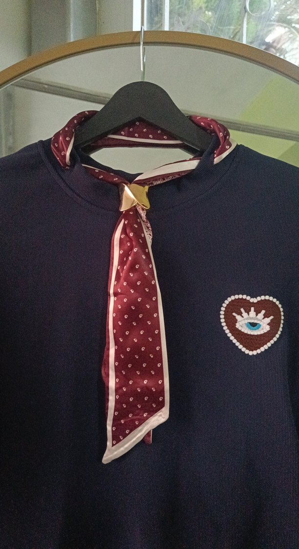 Bordo Düğmeli Kadın Sweatshirt - Görsel 4