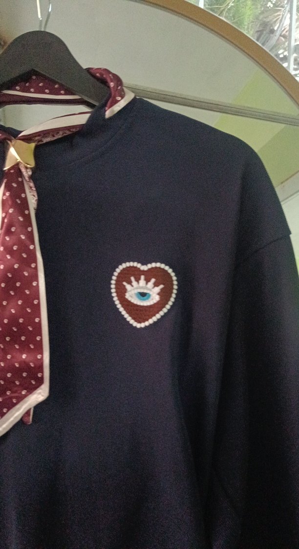 Bordo Düğmeli Kadın Sweatshirt - Görsel 3