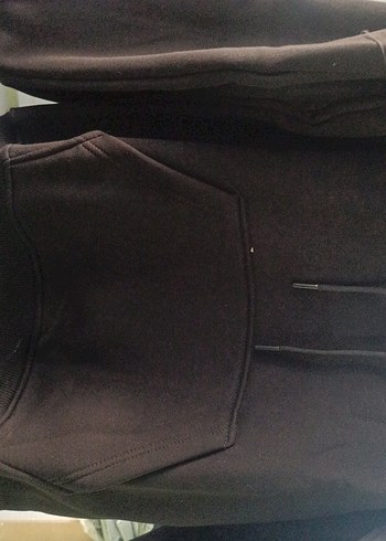 Siyah Kapüşonlu Fermuarlı Kadın Sweatshirt - Görsel 5