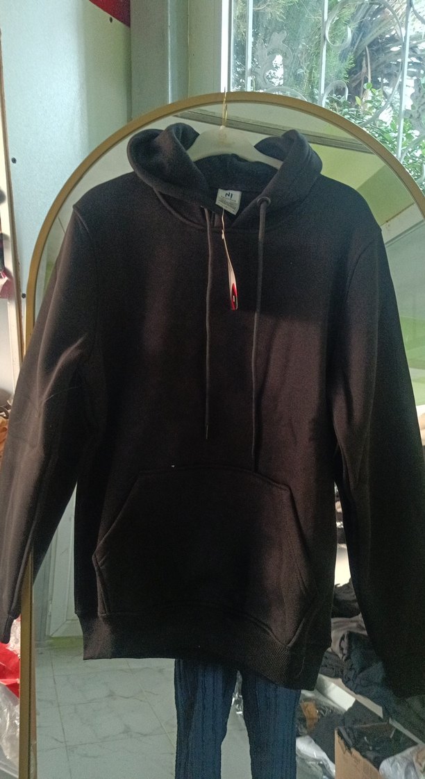 Siyah Kapüşonlu Fermuarlı Kadın Sweatshirt - Görsel 2