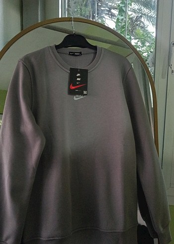 Gri Erkek Bisiklet Yaka Sweatshirt - Görsel 2