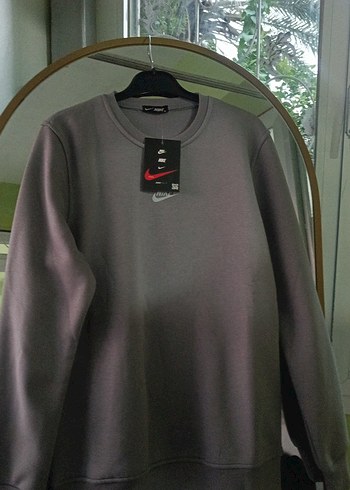 Gri Erkek Bisiklet Yaka Sweatshirt - Görsel 3