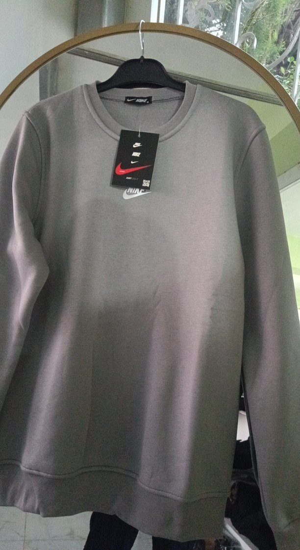 Gri Erkek Bisiklet Yaka Sweatshirt - Görsel 4