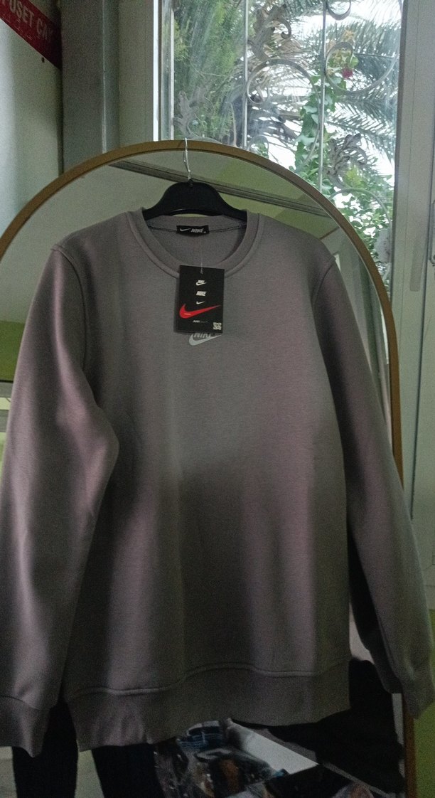 Gri Erkek Bisiklet Yaka Sweatshirt - Görsel 3