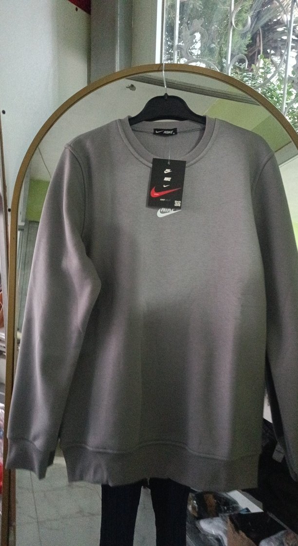 Gri Erkek Sweatshirt Uzun Kollu Rahat Kesim - Görsel 2