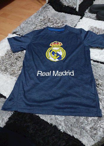 Real Madrid Erkek Mavi Kısa Kollu Tişört