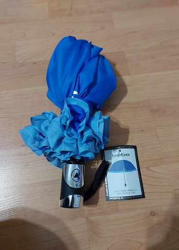 Parlak Mavi Katlanabilir Kadın Şemsiye