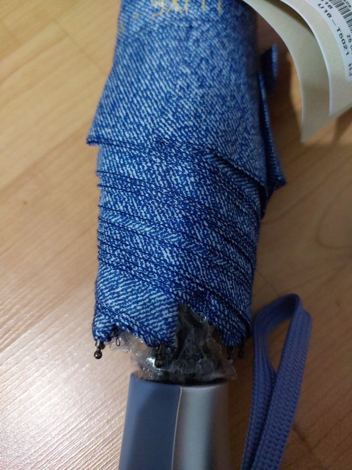 Düğmeli Mavi Kadın Şemsiye - Görsel 4