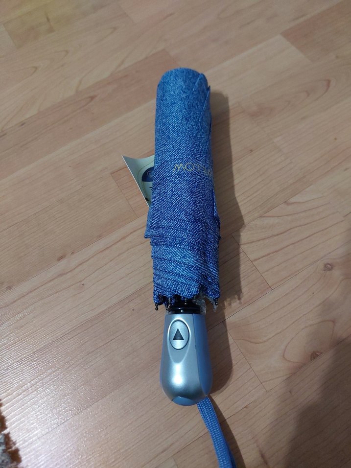 Düğmeli Mavi Kadın Şemsiye - Görsel 2