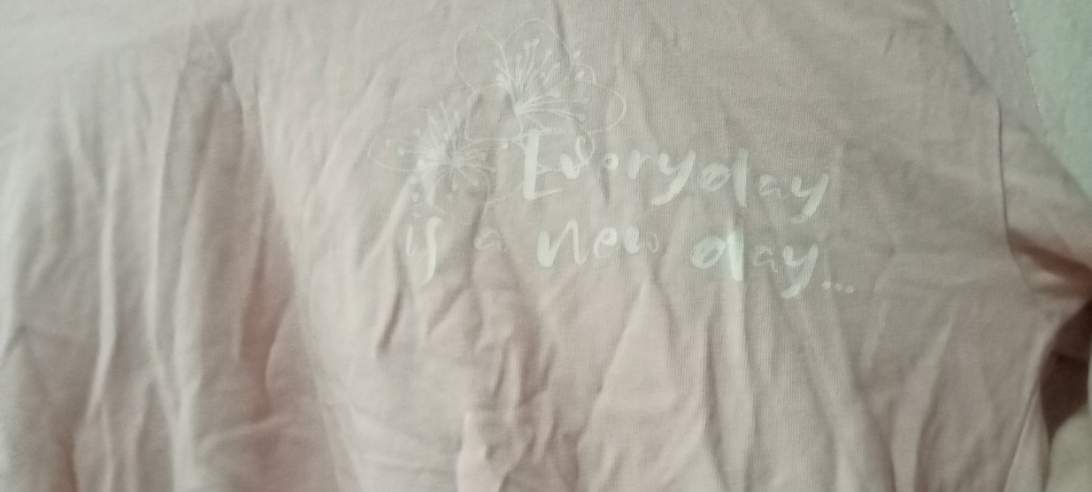 Kız Çocuk Pembe Keten Kısa Kollu Tişört - Görsel 2