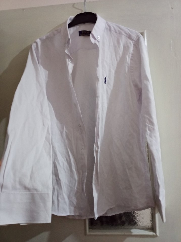 Erkek Beyaz Keten Uzun Kollu Gömlek - Görsel 5