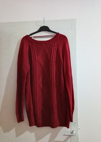 Bordo Örgü Kadın Kazak - Görsel 2