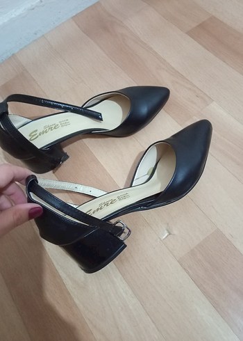 Siyah Tokalı Kadın Topuklu Ayakkabı - Görsel 3