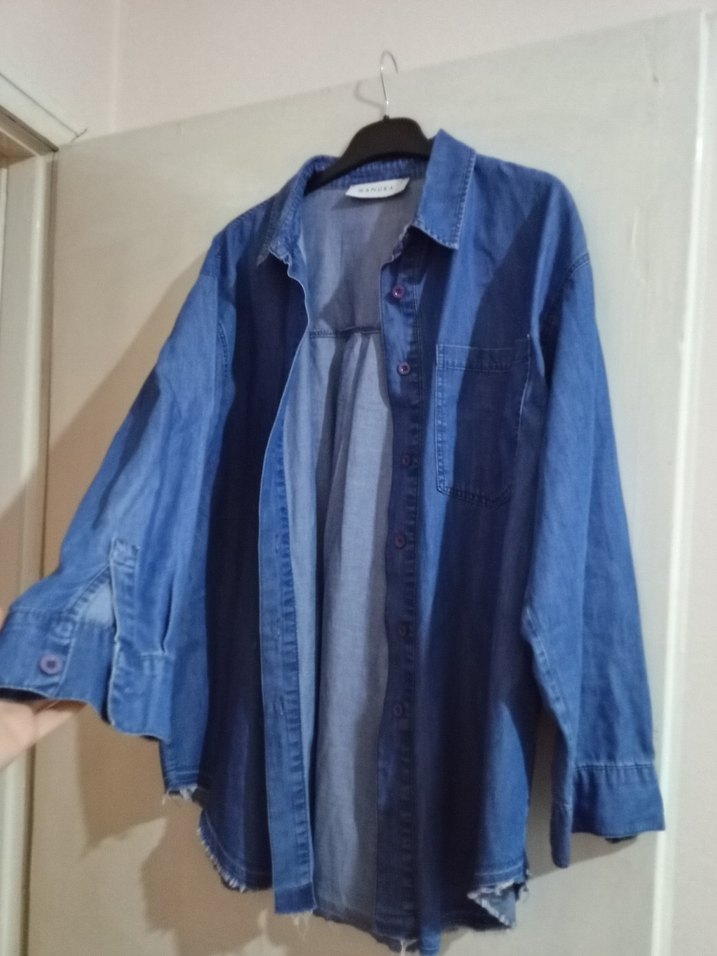 Manuka düğmeli Mavi Kadın Ceket - Görsel 3