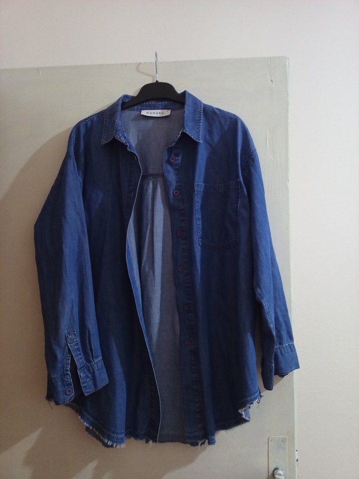 Manuka düğmeli Mavi Kadın Ceket - Görsel 2