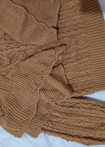 Bohem Tarz Kahverengi Balıkçı Yaka Örgü Kazak - Görsel 2