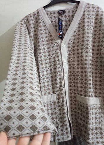 Düğmeli Bej Kadın Ceket - Görsel 3