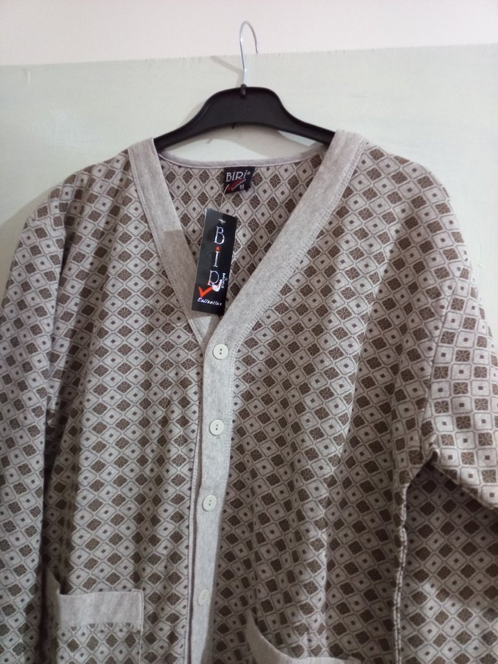 Düğmeli Bej Kadın Ceket - Görsel 5